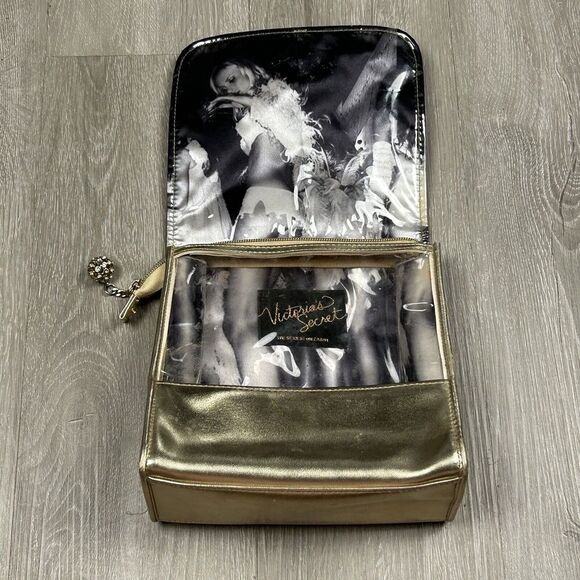 Victoria's‎ Secret Gold "Angel" Make Up Cosmetic Bag Bling 7.5"x7.5" - Picture 6 of 6
